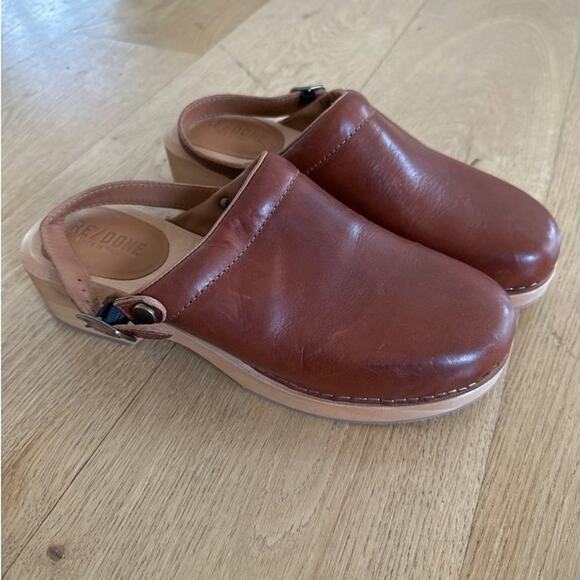 Re Done 70's Classic clog in Cuoio Leather - Brown - Picture 1 of 8